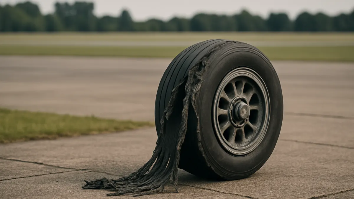 Uszkodzenie opon myśliwca MiG-29 podczas lądowania w Malborku